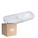 Confezione Multipack 4x Noxion LED Emergency Bulkhead Bianca 8.5W 500lm - 865 Luce Del Giorno | Emergenza 3H - incl. 4 directions