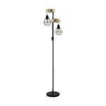 Eglo Lampada da terra Townshend 5 Acciaio Legna Nero | IP20 - Adatto per 2x E27 