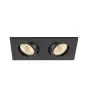 SLV New Tria 155 Faretti Aluminium Nero Piazza 14W 610lm 38D - 927 Bianco Molto Caldo | Miglior Resa Cromatica - Dimmerabile 