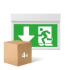 Confezione Multipack 4x Noxion LED Luce d'emergenza | Montaggio a parete/soffitto  | 3.5W | 3H incl. Cartello in PVC a 4 direzioni