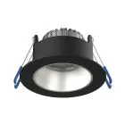 Noxion Faretti LED Ares Profondo ring Nero 6W 540lm 927-940 3CCT - con Inner Il Anello Argento | Ritaglio 68mm