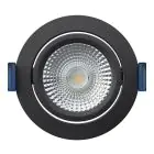 EcoDim Incasso Faretti Nero 6W 450lm 60D 827- 860 Regolabile Bianca | RGB - 85mm - Ritaglio 75mm - IP54 - Zigbee Dimmerabile